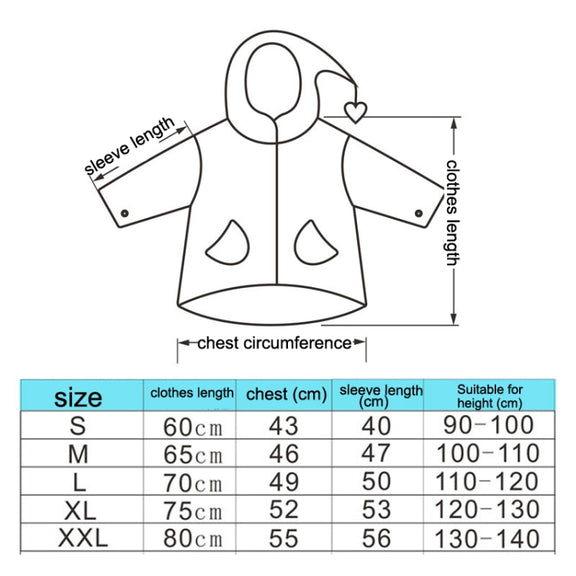 Large Hat Brim Cartoon Print Children Raincoat with Schoolbag Seat, Size: M(Pink)