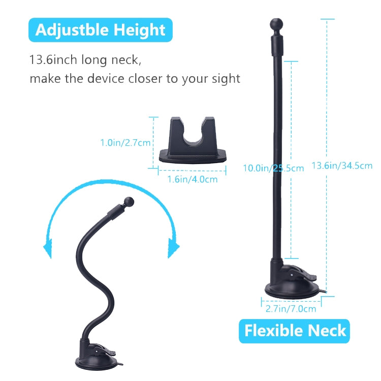 2 PCS Suction Cup Long Soft Hose Windshield Car Mobile Phone Clip Bracket(Blue Box Packaging)