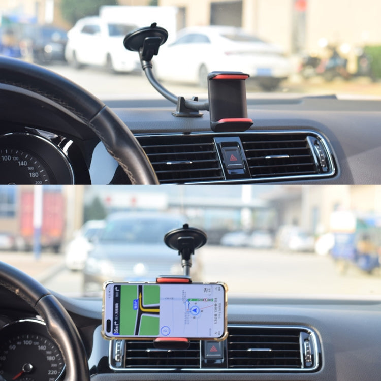 2 PCS Suction Cup Long Soft Hose Windshield Car Mobile Phone Clip Bracket(Black Box Packaging)
