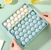 33 Grid Round Ice Hockey Mold With Lid Ice Box Small Marble Ice Tray, Random Color Delivery
