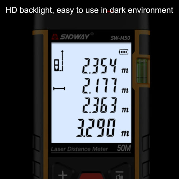SNDWAY SW-M50 Laser Distance Meter Infrared Measuring Instrument, Distance: 50m