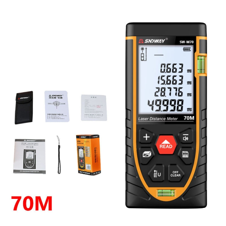 SNDWAY SW-M70 Laser Distance Meter Infrared Measuring Instrument, Distance: 70m