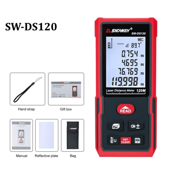 SNDWAY SW-DS120 Handheld Laser Rangefinder Infrared Laser Ruler, Distance: 120m