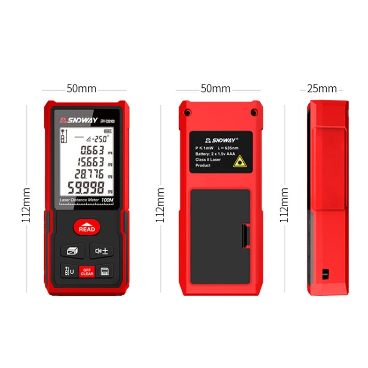 SNDWAY SW-DS120 Handheld Laser Rangefinder Infrared Laser Ruler, Distance: 120m
