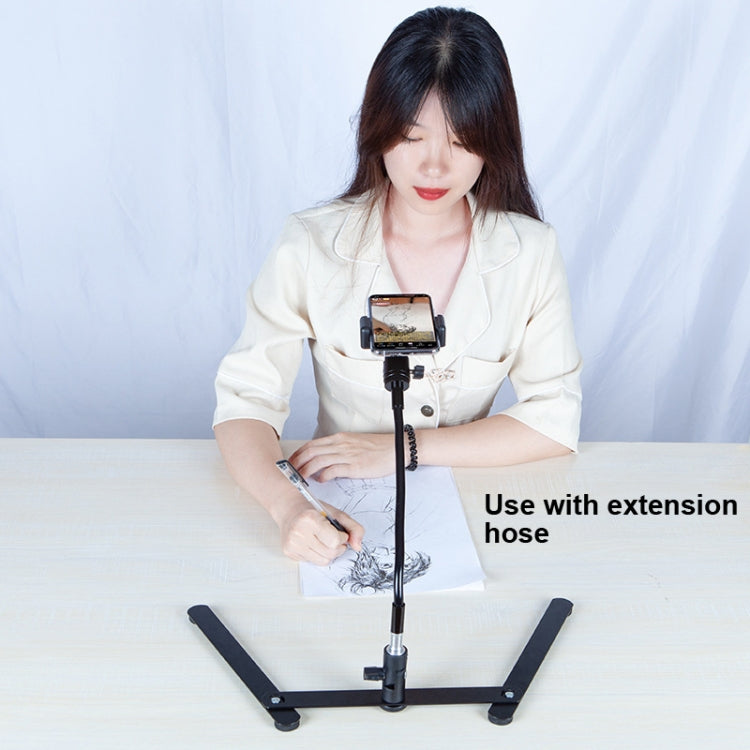 360 Degree Adjustable Metal Overhead Base Desktop Phone Holder,Style: Only Base