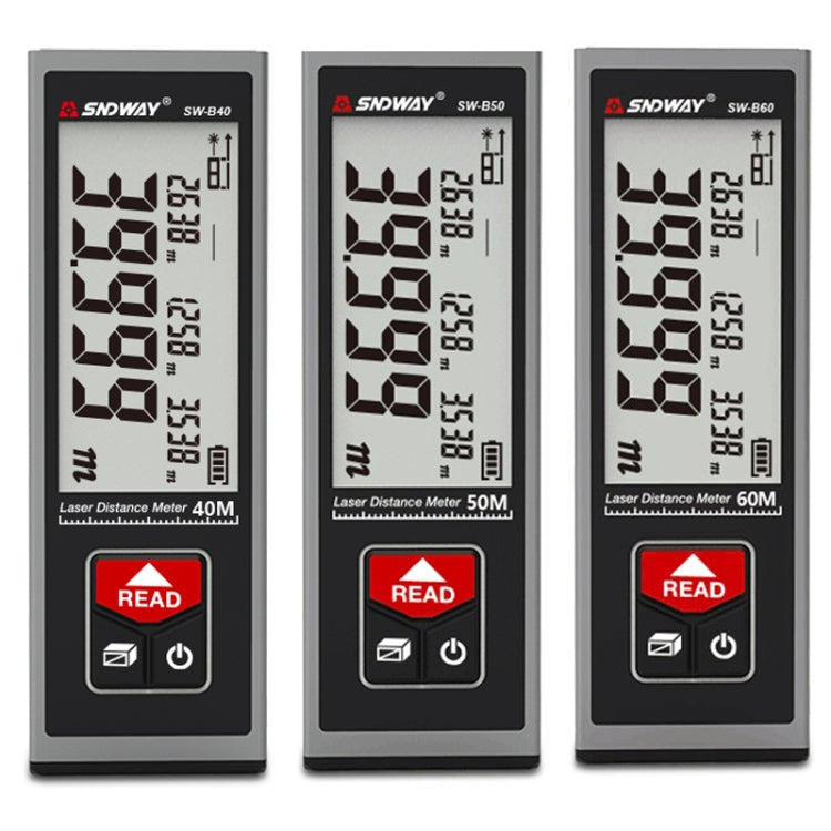 SNDWAY SW-BT40 Laser Rangefinder Infrared Measuring Ruler, Style: 40m Bluetooth Version