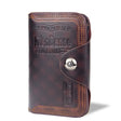 Menbense Short Fashion Leisure Magnetic Buckle Large Capacity 3 Fold Male Wallet(Dark Brown) - Wallets by Menbense | Online Shopping South Africa | PMC TechLife