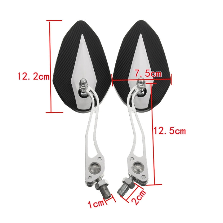 Aluminum Alloy Motorcycle Large-view Rearview Mirror Modification(Black)
