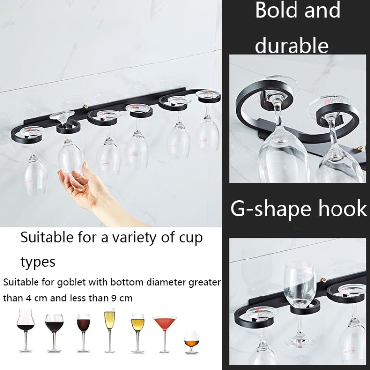 Household Punch-free Red Wine Glass Upside Down Rack, Style: 3 Slots