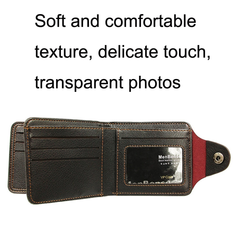 MenBense Men Multi-Card 2 Fold Short Wallet Carrying Card Case(Brown)