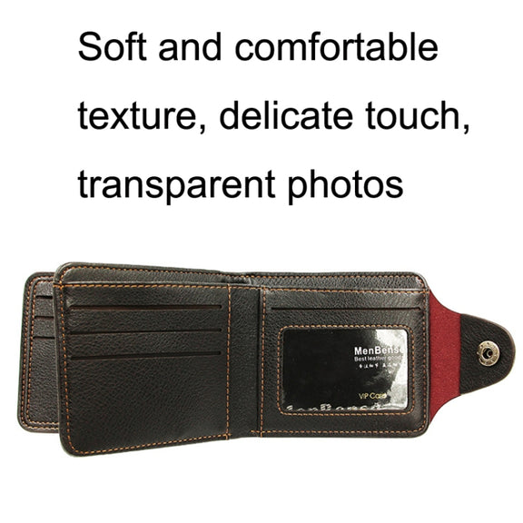 MenBense Men Multi-Card 2 Fold Short Wallet Carrying Card Case(Brown)