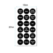 144 PCS Printed Spice Jar Labels Pantry Stickers Blackboard Stickers(Diameter 3.8cm)