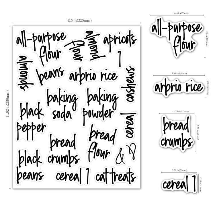 168 PCS Pantry Storage Stickers Water-resistant and Oil-proof Food Label Stickers