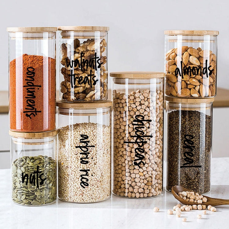 168 PCS Pantry Storage Stickers Water-resistant and Oil-proof Food Label Stickers