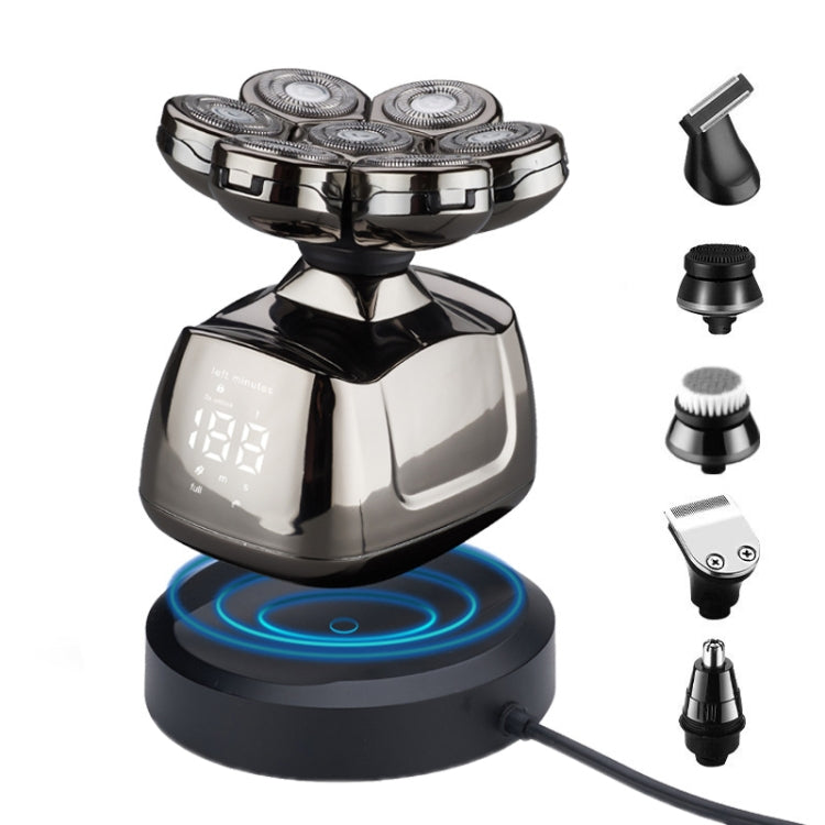 7-head Multifunctional Water-resistant Barber Shaver, Specification: Wireless charging(6 in 1)