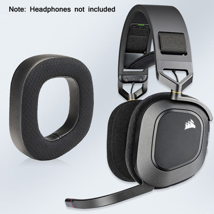 2 PCS RGB Headest Sponge Cover Earmuffs For Corsair HS80(Mesh + Protein Skin)