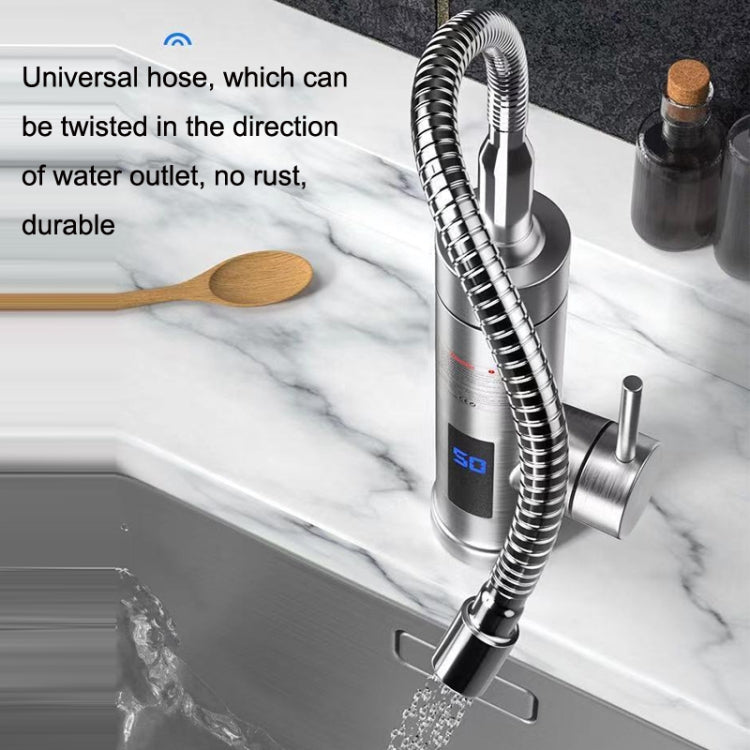 Household Kitchen Electric Hot Water Fauce EU Plug, Style: Stainless Steel Universal Pipe Type