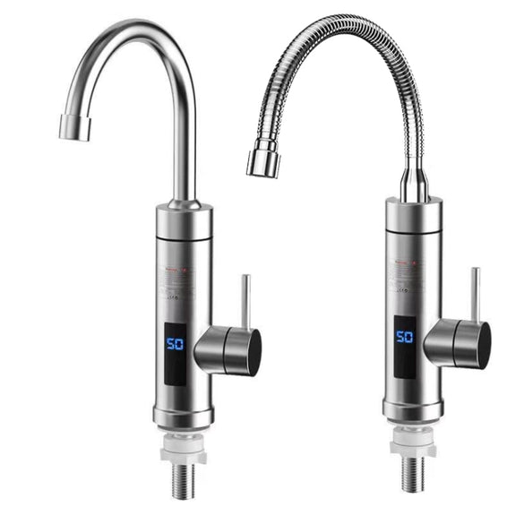 Household Kitchen Electric Hot Water Fauce EU Plug, Style: Stainless Steel Universal Pipe Type