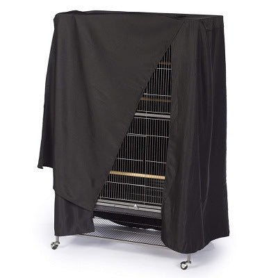 210D Water-resistant Oxford Cloth Dust Cover Bird Cage Protective Cover Parrot Cage Shade(Black Silver)
