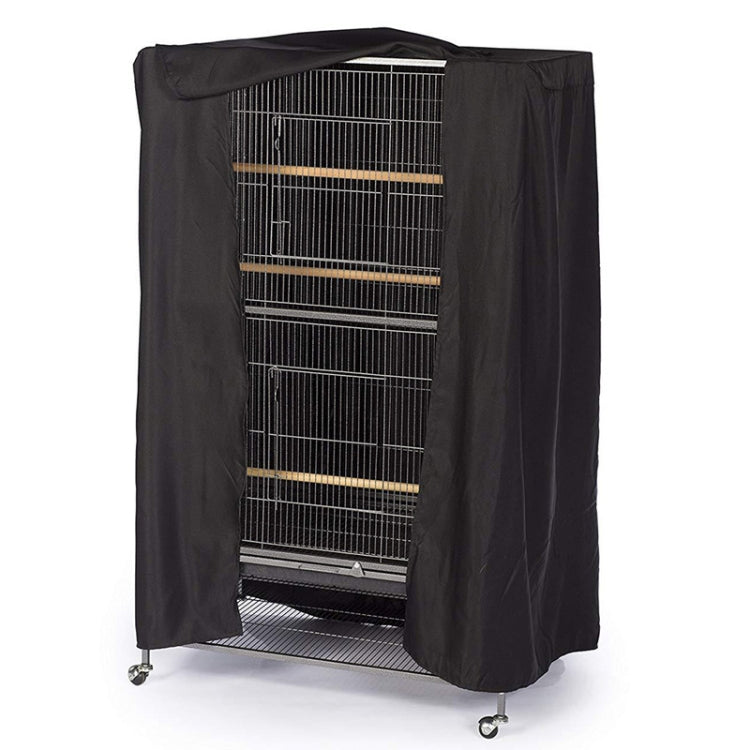 210D Water-resistant Oxford Cloth Dust Cover Bird Cage Protective Cover Parrot Cage Shade(Black Silver)