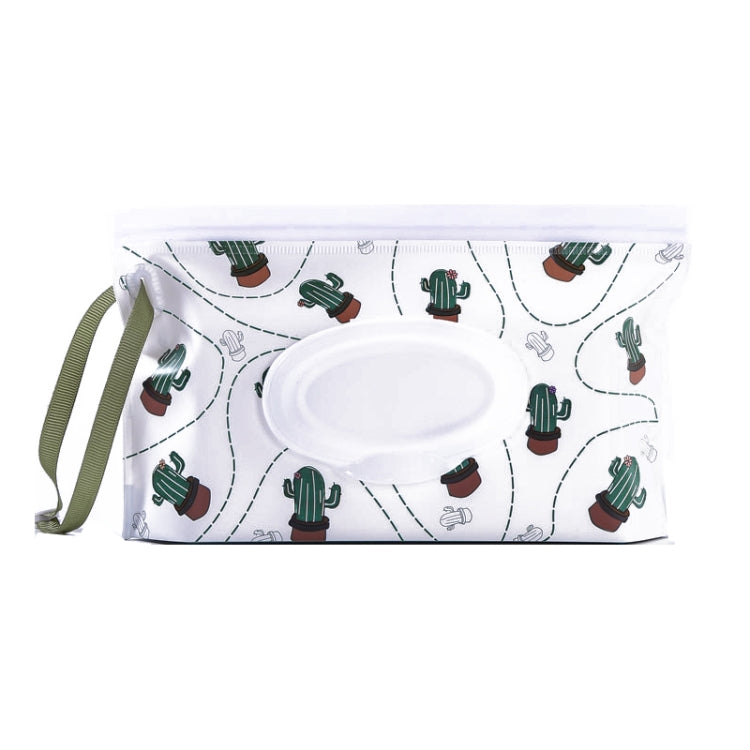 Baby EVA Wet Wipes Bag Portable Flip Removable Sanitary Wet Wipes Bag(Cactus)