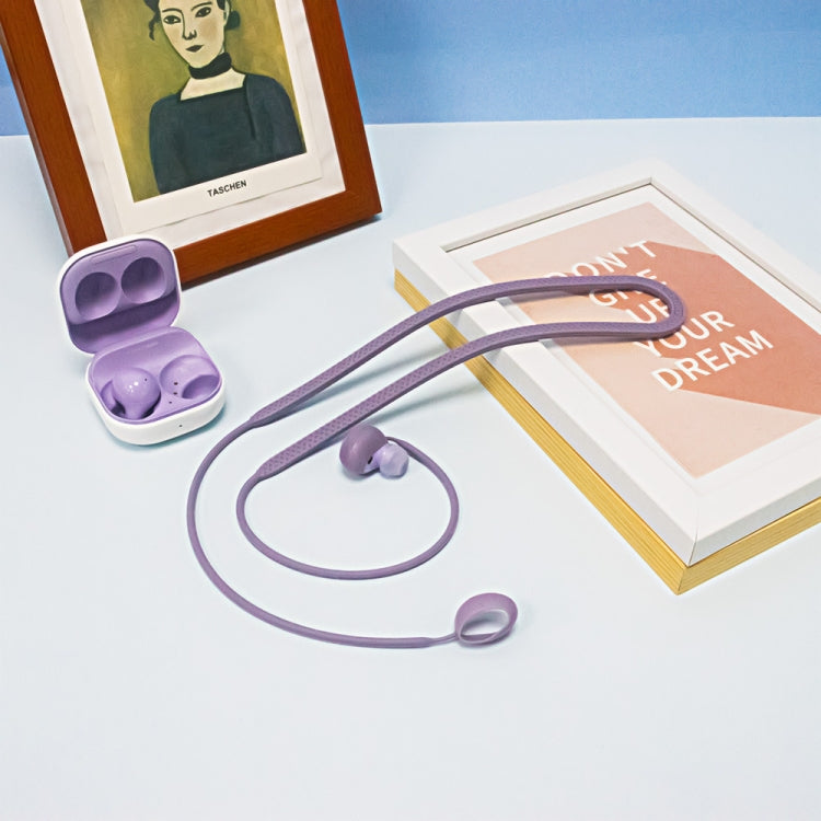 2 PCS Bluetooth Earphone Silicone Anti-Lost Cord For Samsung Glaxy Buds 2(Night Light Taro Purple)