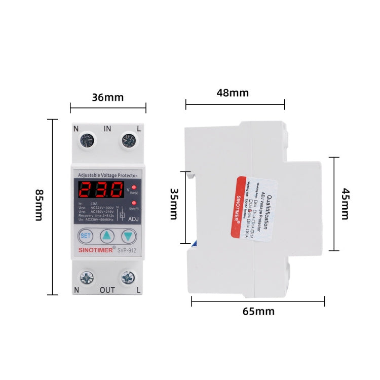 SINOTIMER SVP-912 Adjustable Self-resetting Intelligent Under-voltage Protector, Current: 80A