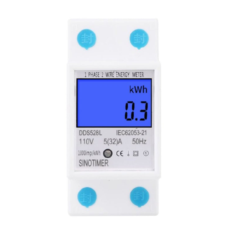 DDS528L Backlight Display Home Single-phase Rail Energy Meter 5-32A(110V 60Hz)