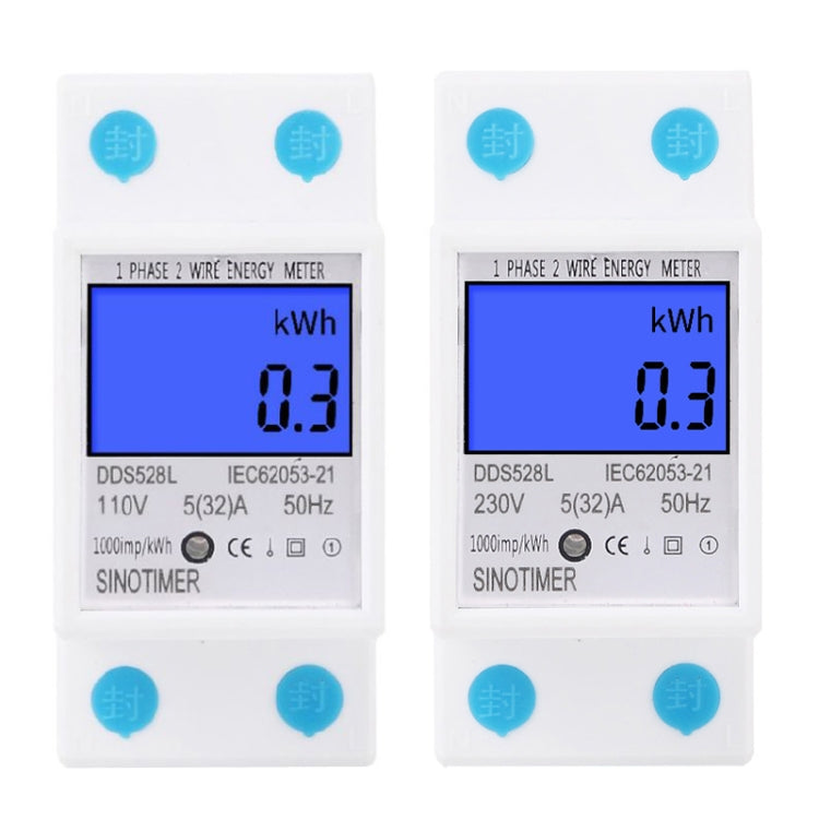 DDS528L Backlight Display Home Single-phase Rail Energy Meter 5-32A(110V 60Hz)