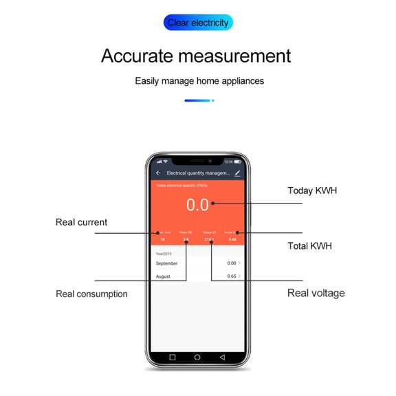SINOTIMER TM608 Smart WiFi Single-Phase Power Meter Mobile App Home Rail Meter 16A 100-240V