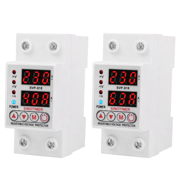 SINOTIMER SVP-918 Adjustable Self-resetting Intelligent  Over-voltage Under-voltage Protector, Current:  40A