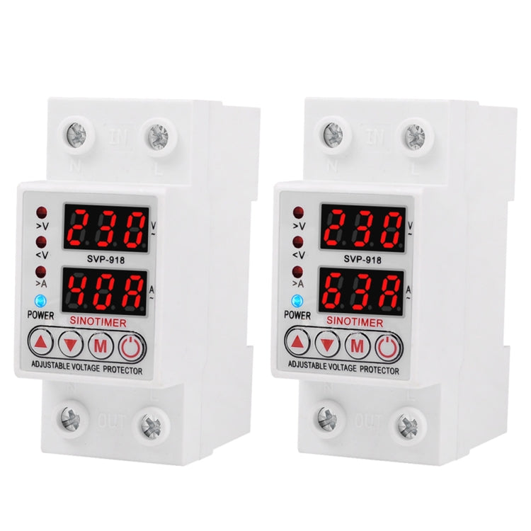 SINOTIMER SVP-918 Adjustable Self-resetting Intelligent  Over-voltage Under-voltage Protector, Current:  63A