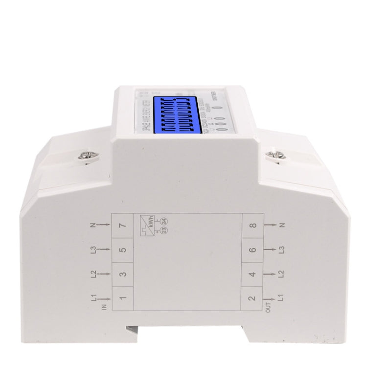 SINOTIMER Three-Phase Backlight Display Rail Type Electricity Meter 5-100A 400V(DDS024 White Shell)