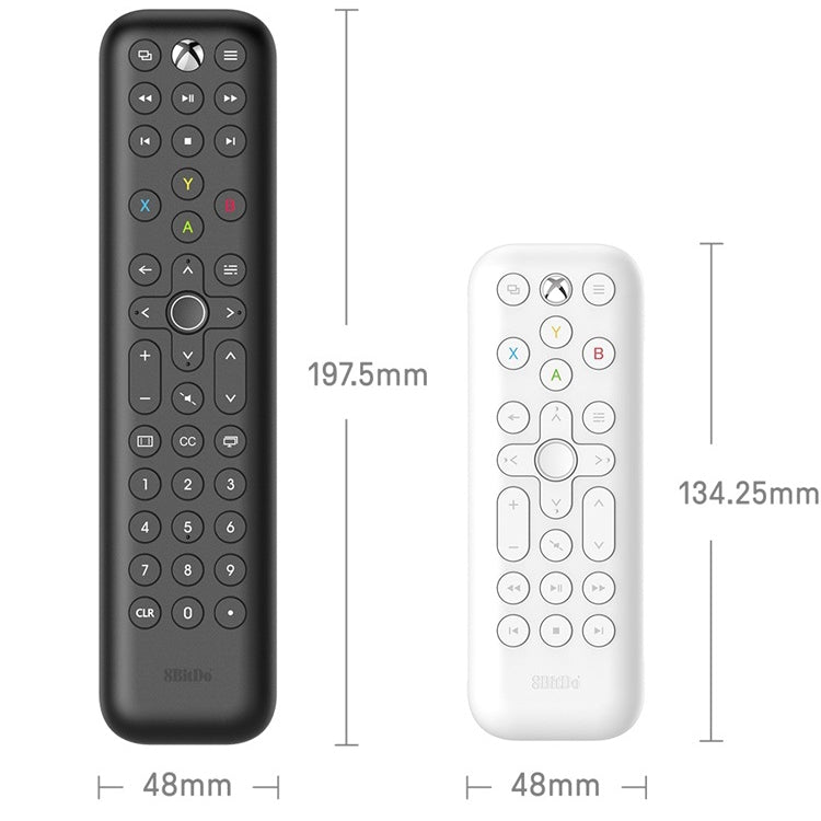 8BitDo Backlit Key Media Remote Control For Xbox, Style: Long Version (Black)