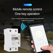 SINOTIMER WDS688 Smart WiFi Single-Phase Power Meter Mobile APP Home Rail Meter 5-60A 230V