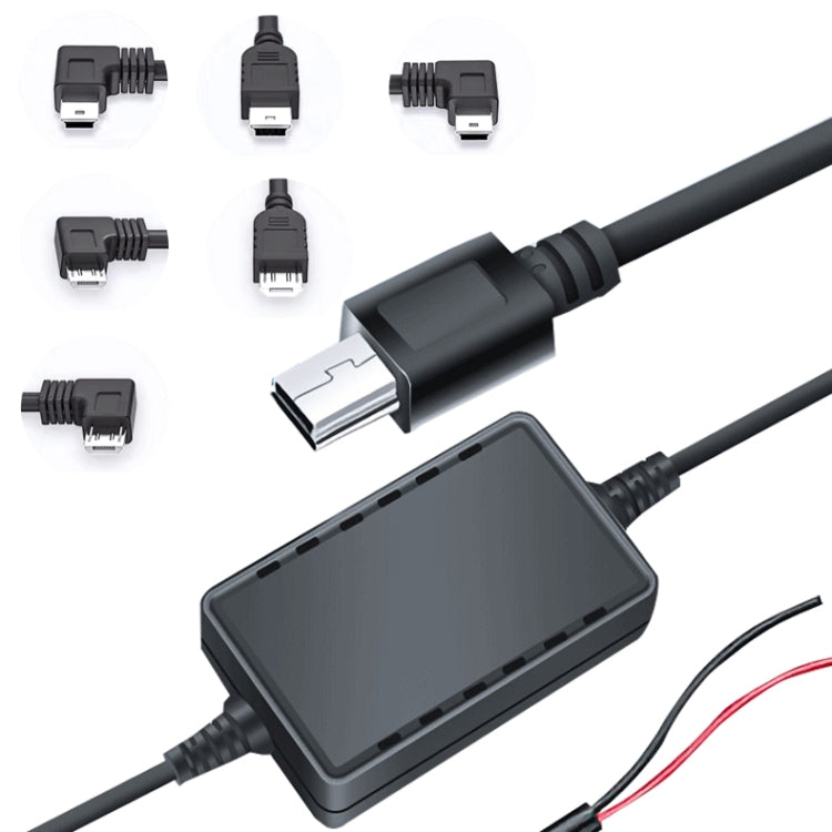 2 PCS USB Car Charge 12V To 5V Navigation Instrument Reduction Line(Mini Straight Head)