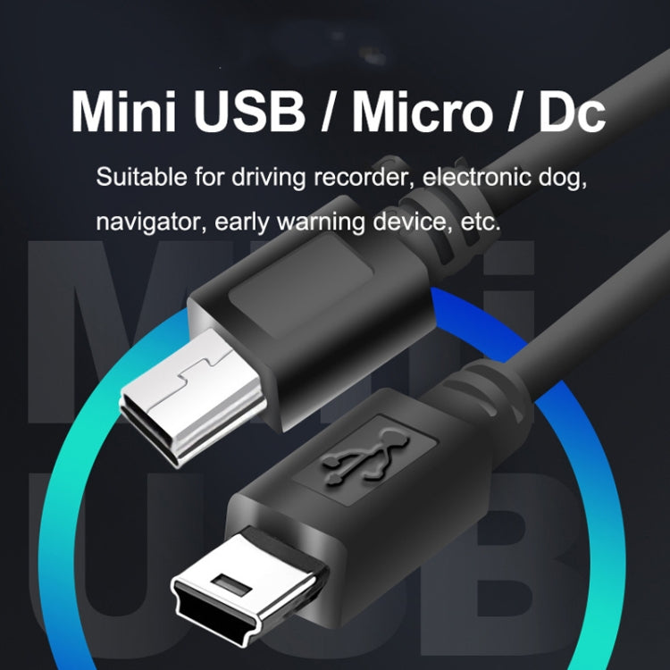 2 PCS USB Car Charge 12V To 5V Navigation Instrument Reduction Line(Mini Straight Head)