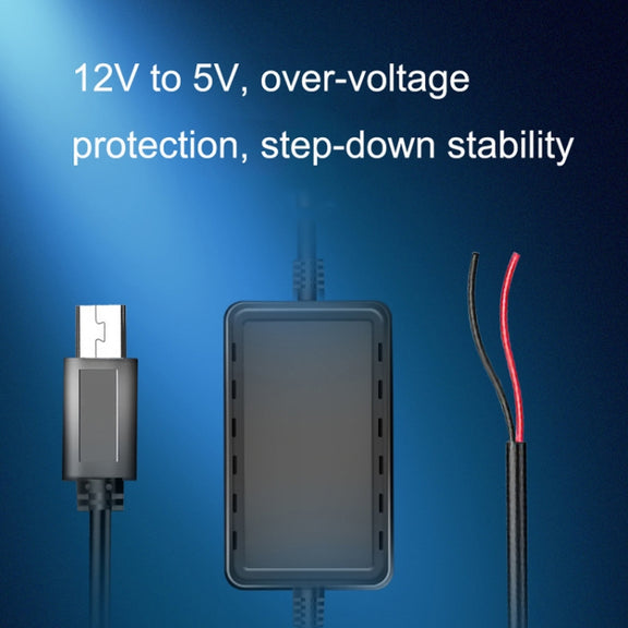 2 PCS USB Car Charge 12V To 5V Navigation Instrument Reduction Line(Mini Straight Head)