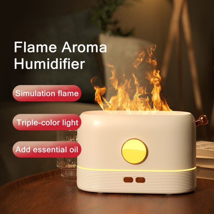 JF801 Desktop Simulation Flame Aroma Diffuser Humidifier, Color: Monochrome Light-Green