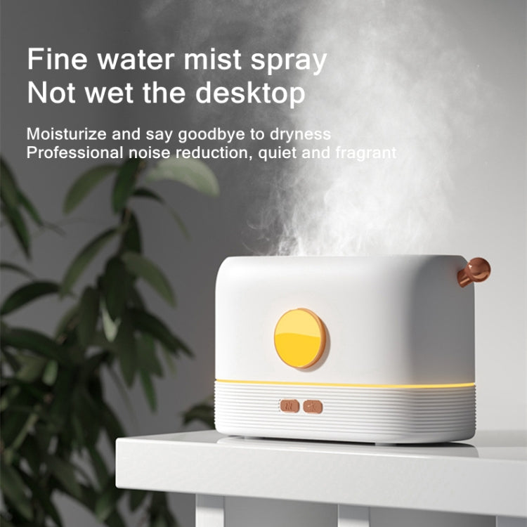 JF801 Desktop Simulation Flame Aroma Diffuser Humidifier, Color: Monochrome Light-Green