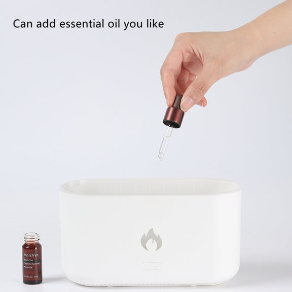 JF801 Desktop Simulation Flame Aroma Diffuser Humidifier, Color: Monochrome Light-Green