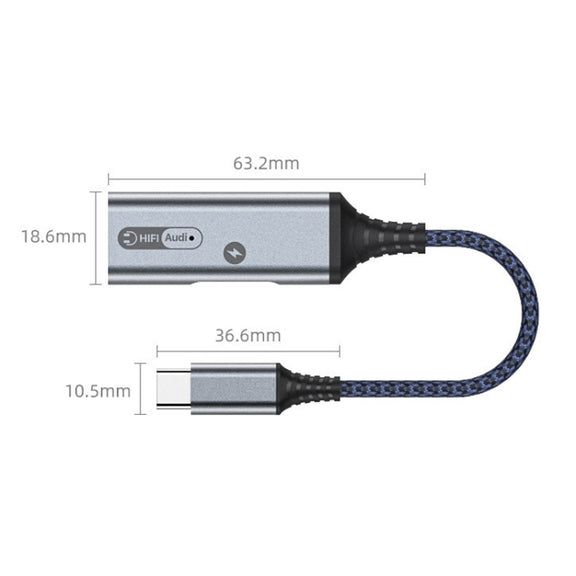 MH338A Dual Type-c / USB-c Adapter Cable Mobile Phone Live Audio Charging Cable(Gray)