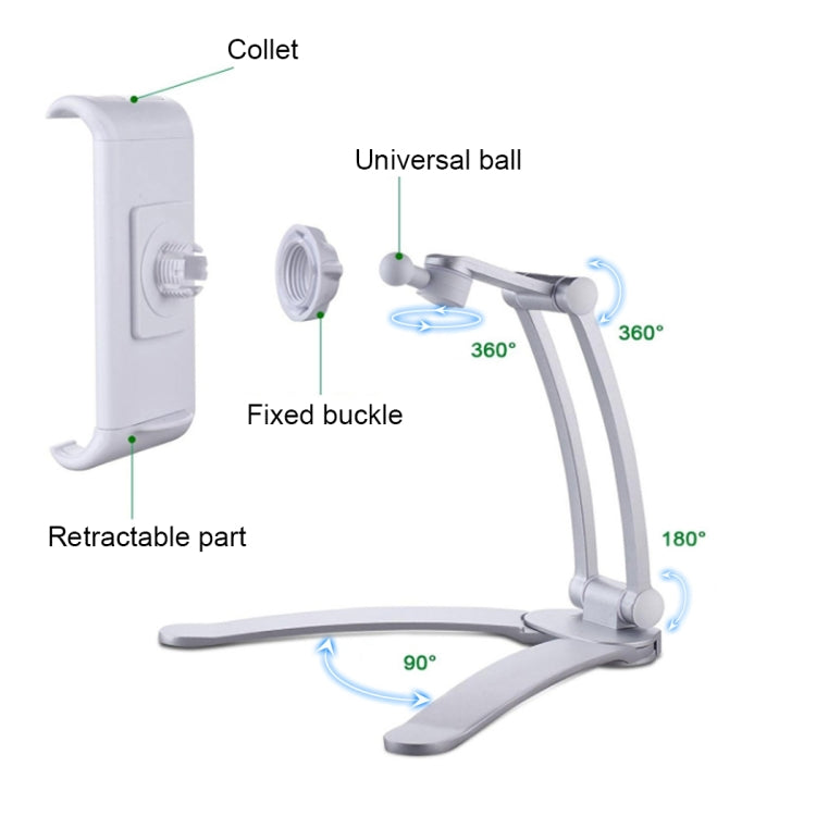 PB-41E Desktop Phone Tablet Lazy Folding Stand(Silver)