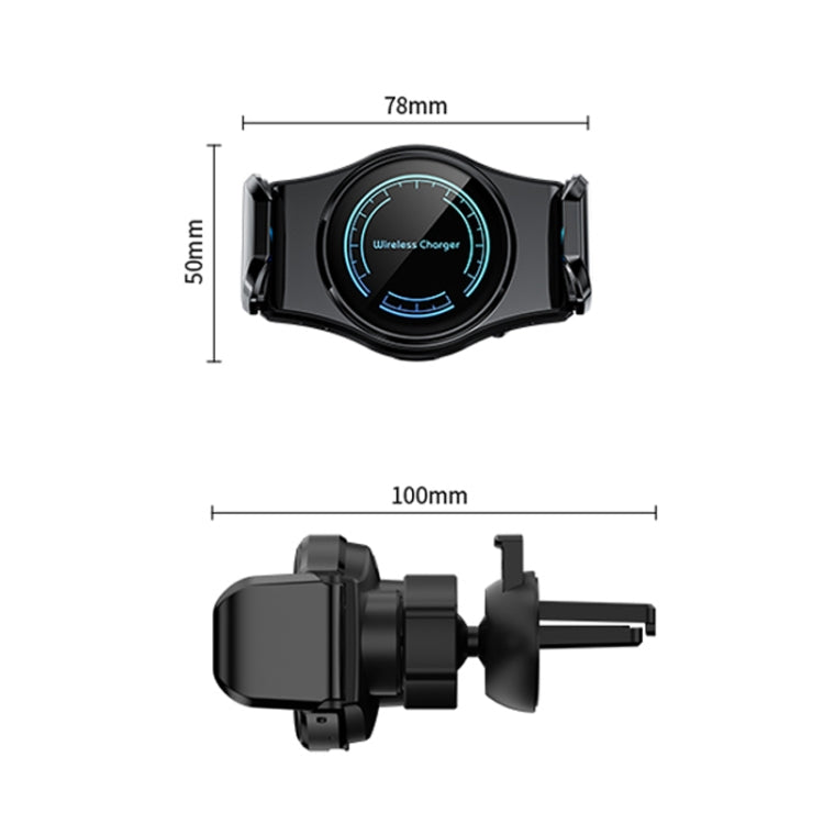 15W Mini Car Wireless Charger Phone Smart Sensing Holder(Gold)