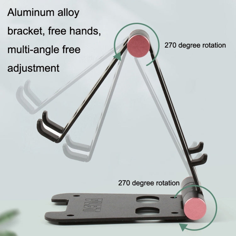 XY-02 Folding Live Aluminum Alloy Desktop Tablet Computer Mobile Phone Bracket(Silver)