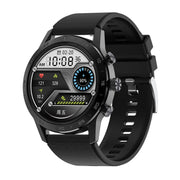 LOANIY DT70 Analog Digital Dual Display Smart Call Watch(Black Silicone)