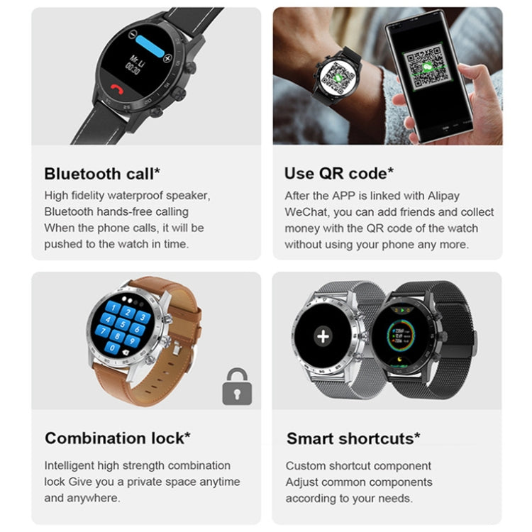LOANIY DT70 Analog Digital Dual Display Smart Call Watch(Silver Steel)