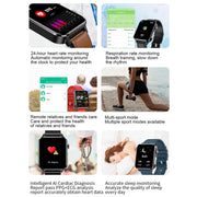 LOANIY E86 1.7 Inch Heart Rate Monitoring Smart Bluetooth Watch, Color: Blue