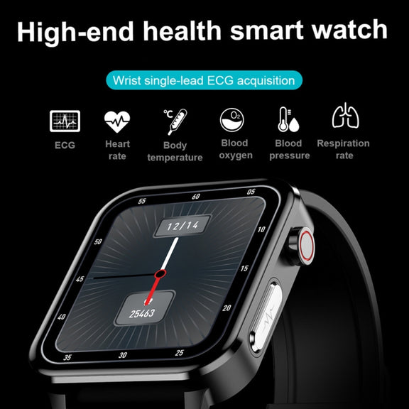 LOANIY E86 1.7 Inch Heart Rate Monitoring Smart Bluetooth Watch, Color: Black