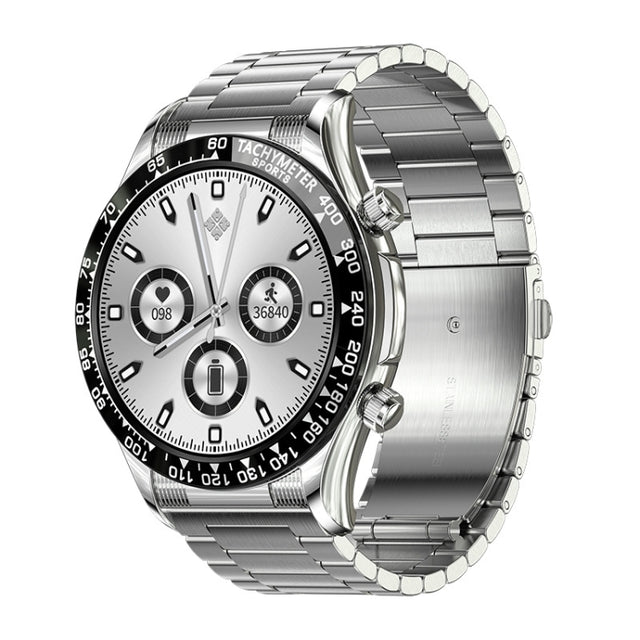 LOANIY E18 Pro Smart Bluetooth Calling Watch with NFC Function, Color: Black Silver Steel